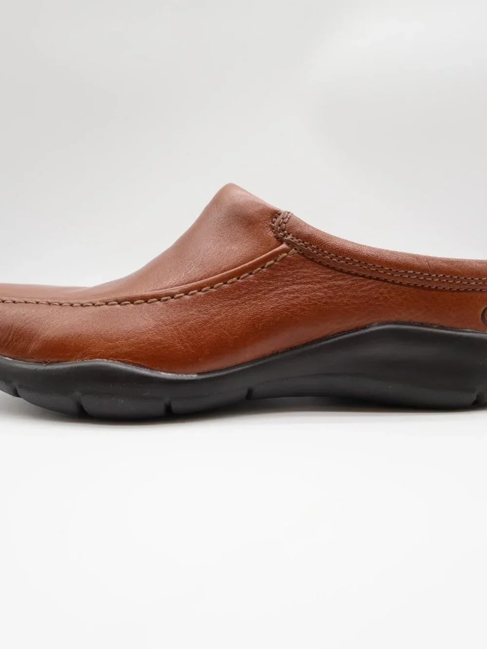 Hush Puppies Zoom Clogs Mens 10 Tan Leather Slip On Comfort Shoes